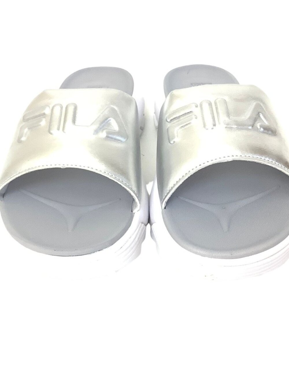 Fila Slides Platform Metallic Silver Deadstock Size-7.5 - Picture 2 of 9